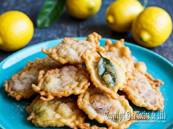 Paparajotes murcianos crujientes servidos con azúcar y canela.