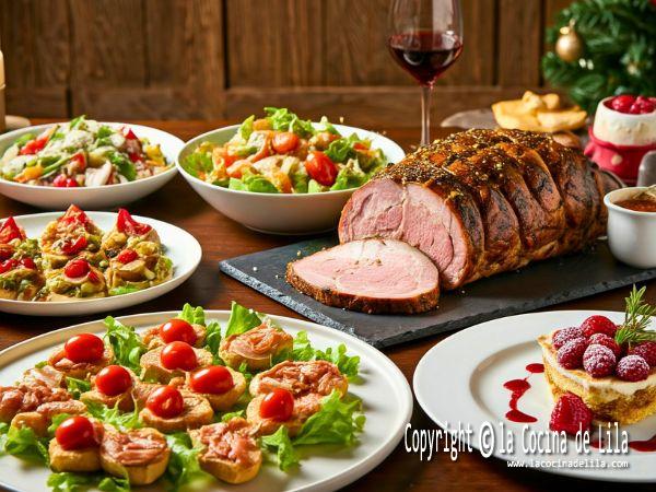 Las mejores recetas de Navidad, incluyendo aperitivos, carnes, pescados, mariscos y postres para celebraciones festivas.