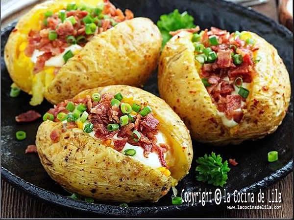 Patatas rellenas con jamón - La Cocina de Lila