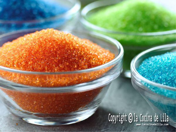 como hacer azucar de colores