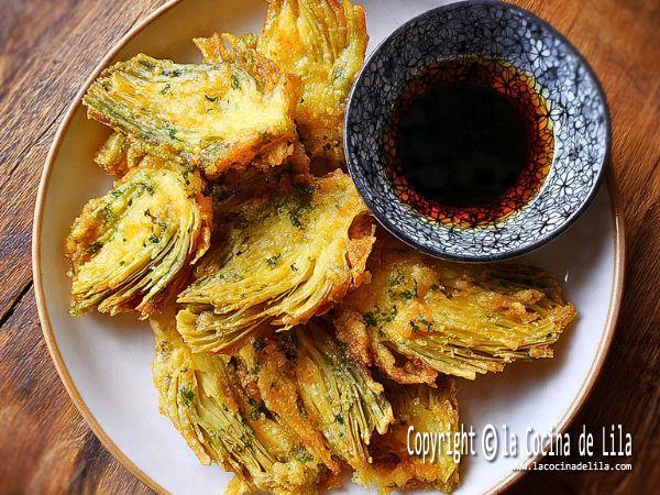 alcachofas en tempura
