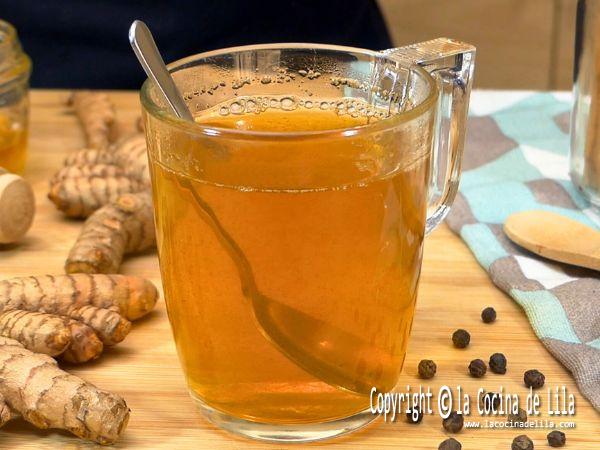 té de cúrcuma y jengibre